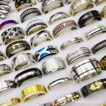 Bonnes en gros des anneaux super bon marché 20 pièces 6 $ hommes Bracelet à anneau en acier inoxydable pour femmes